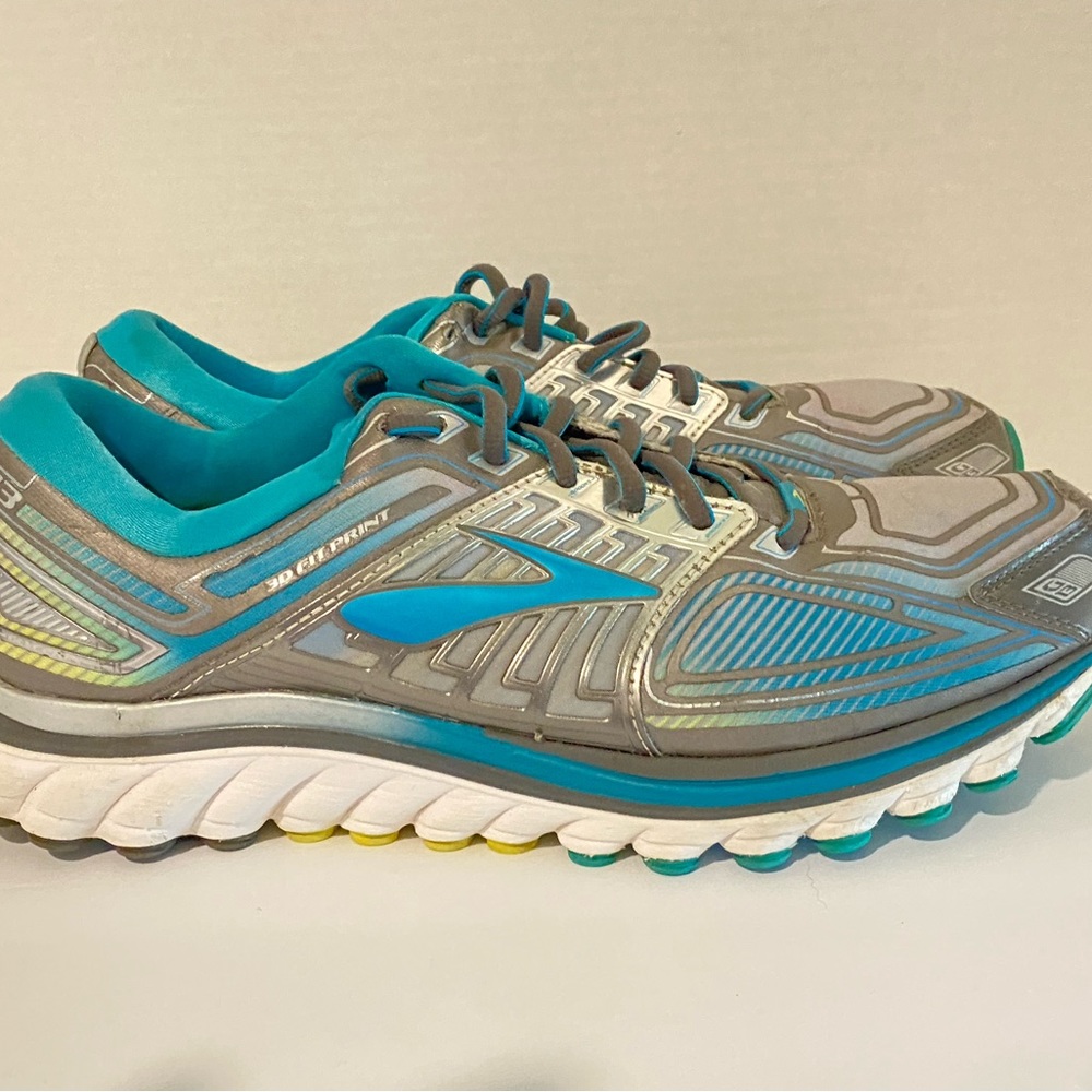 Brooks Glycerin G13 Size 12 Women's/size 10 mens Running Shoes Aqua Blue/Gray
